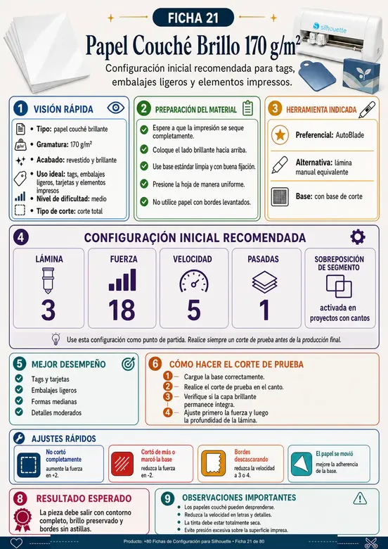 Ficha de configuração para Silhouette 8